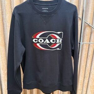 Coach Black Crewneck Sweatshirt with Red, White & Gold Logo
